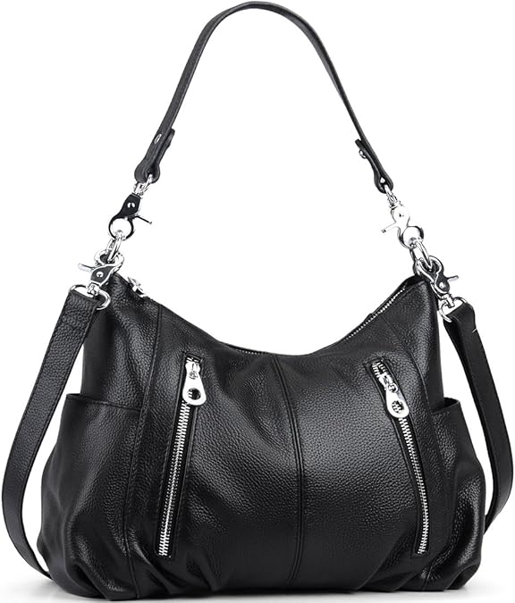 HESHE Genuine Leather Purses for Women Shoulder Hobo Bag 